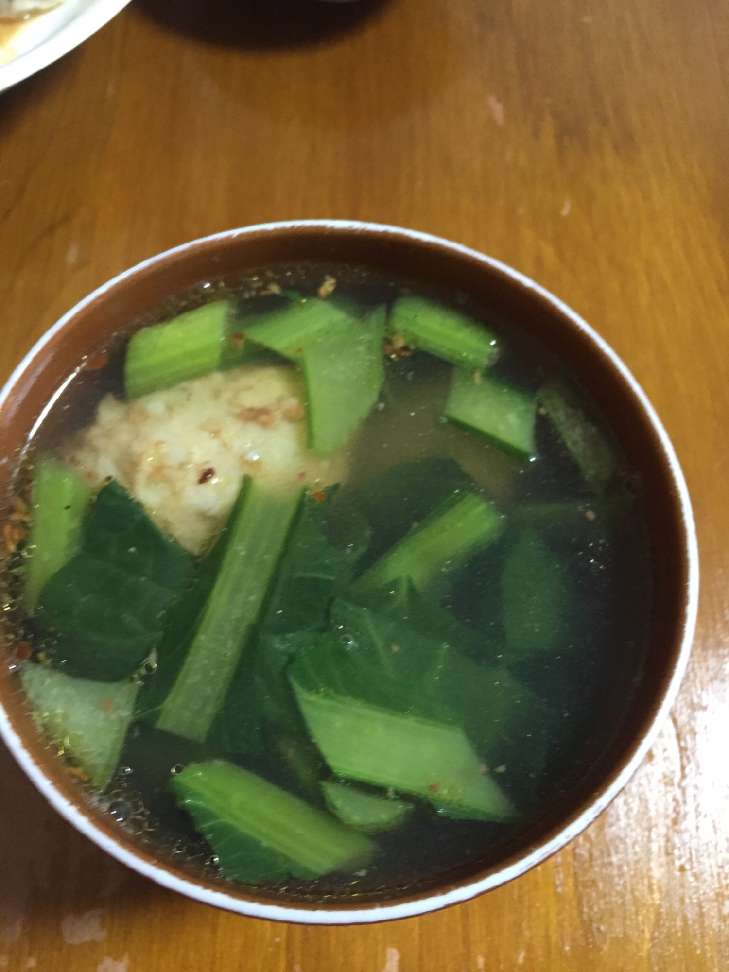 肉団子入り小松菜スープ