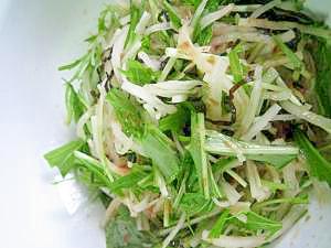 水菜と大根のしゃきしゃきサラダ