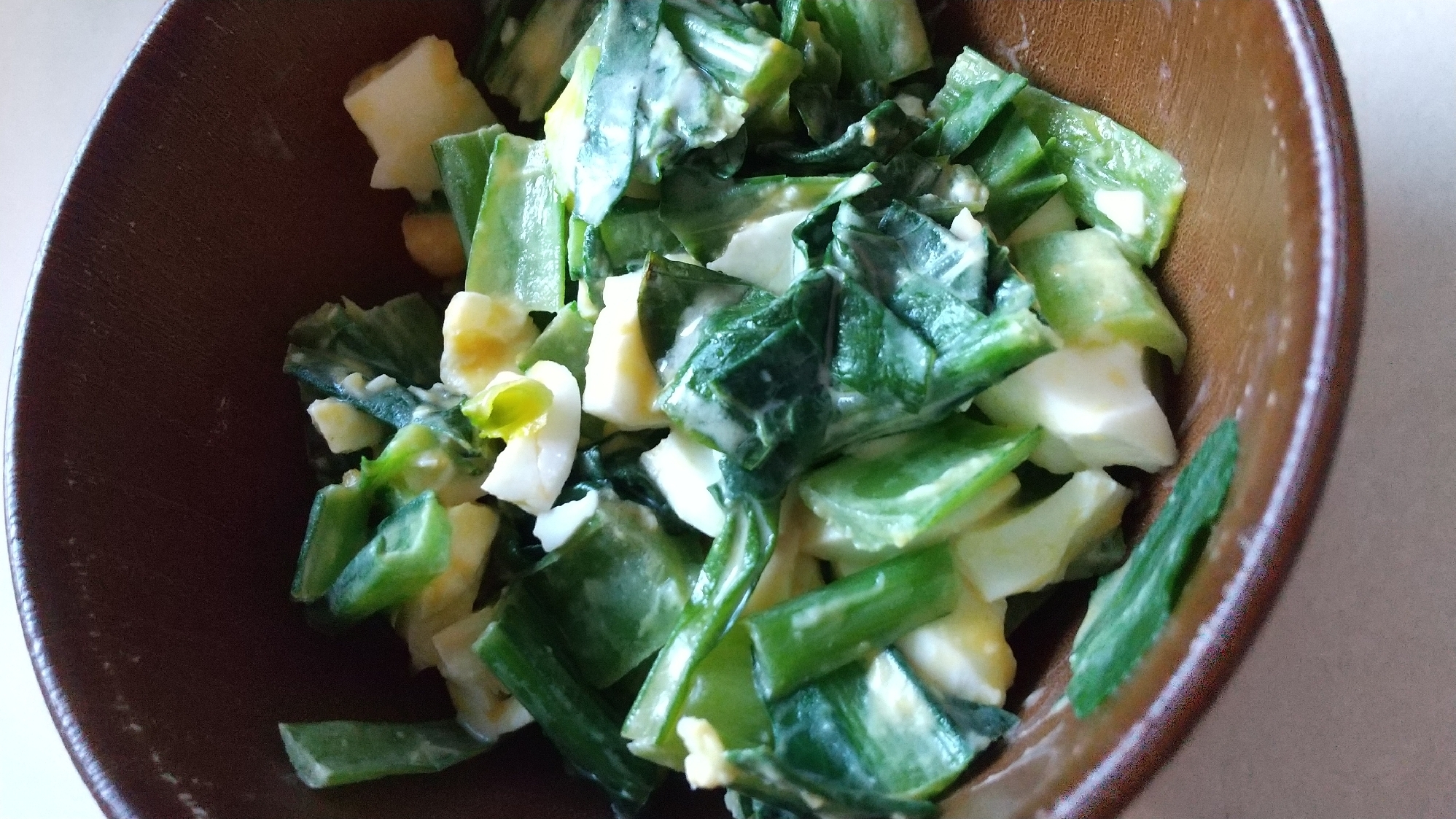 小松菜とゆで卵の和風マヨネーズサラダ