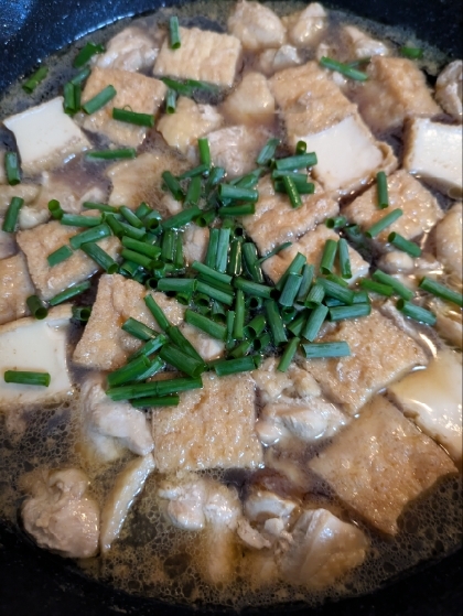 厚揚げと鶏肉の甘辛煮