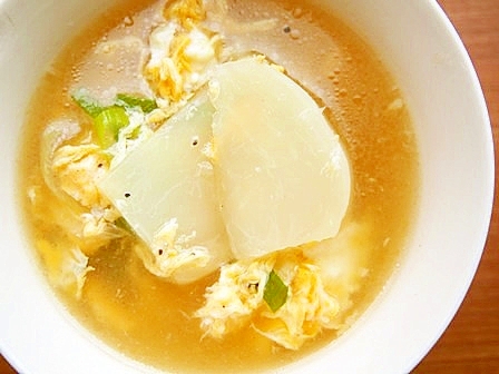 かぶとふわふわ卵のスープ