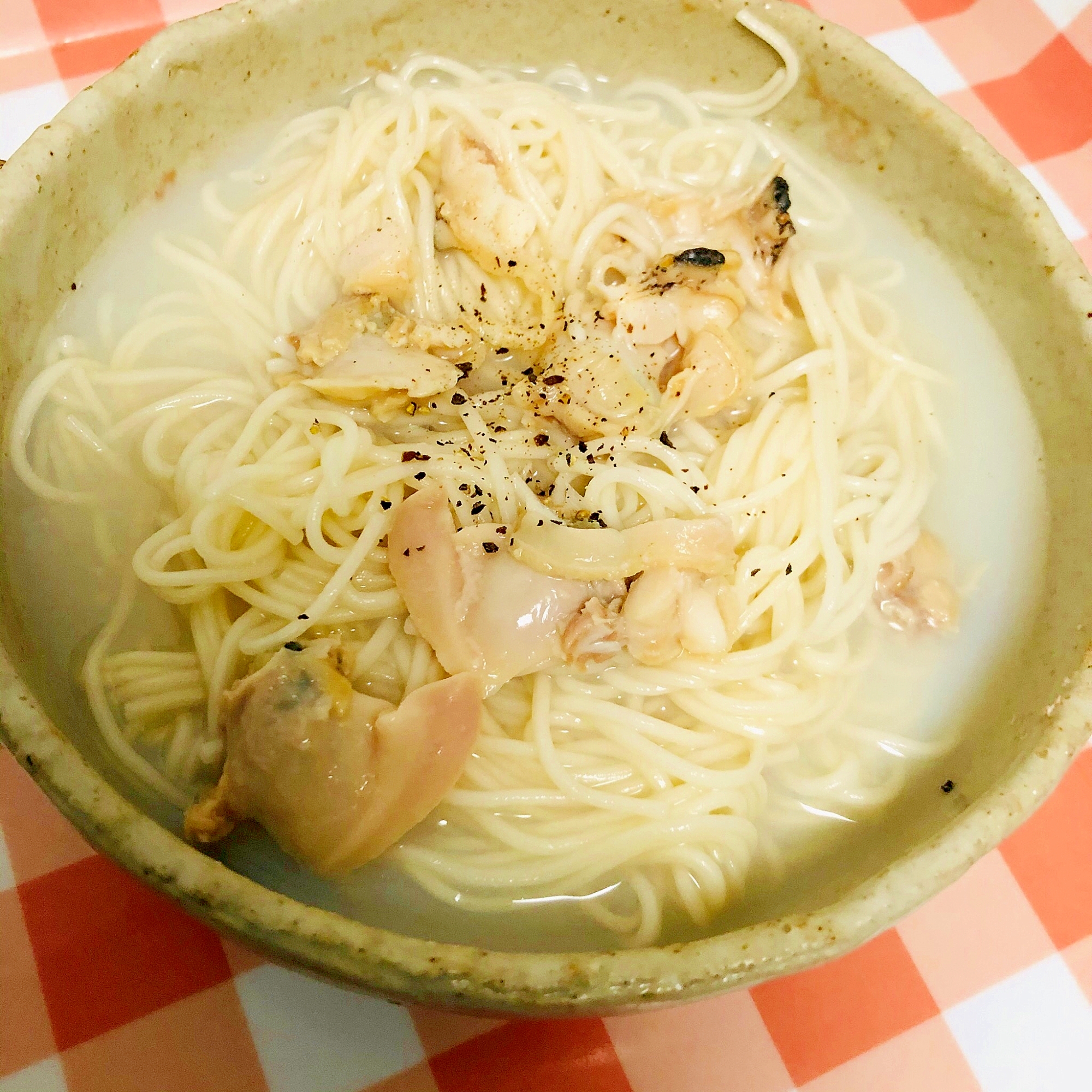 あさりと黒胡椒のそうめん