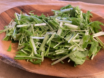 水菜と塩昆布の簡単サラダ