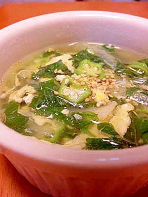 モロヘイヤとオクラのトロトロスープ （訂正）