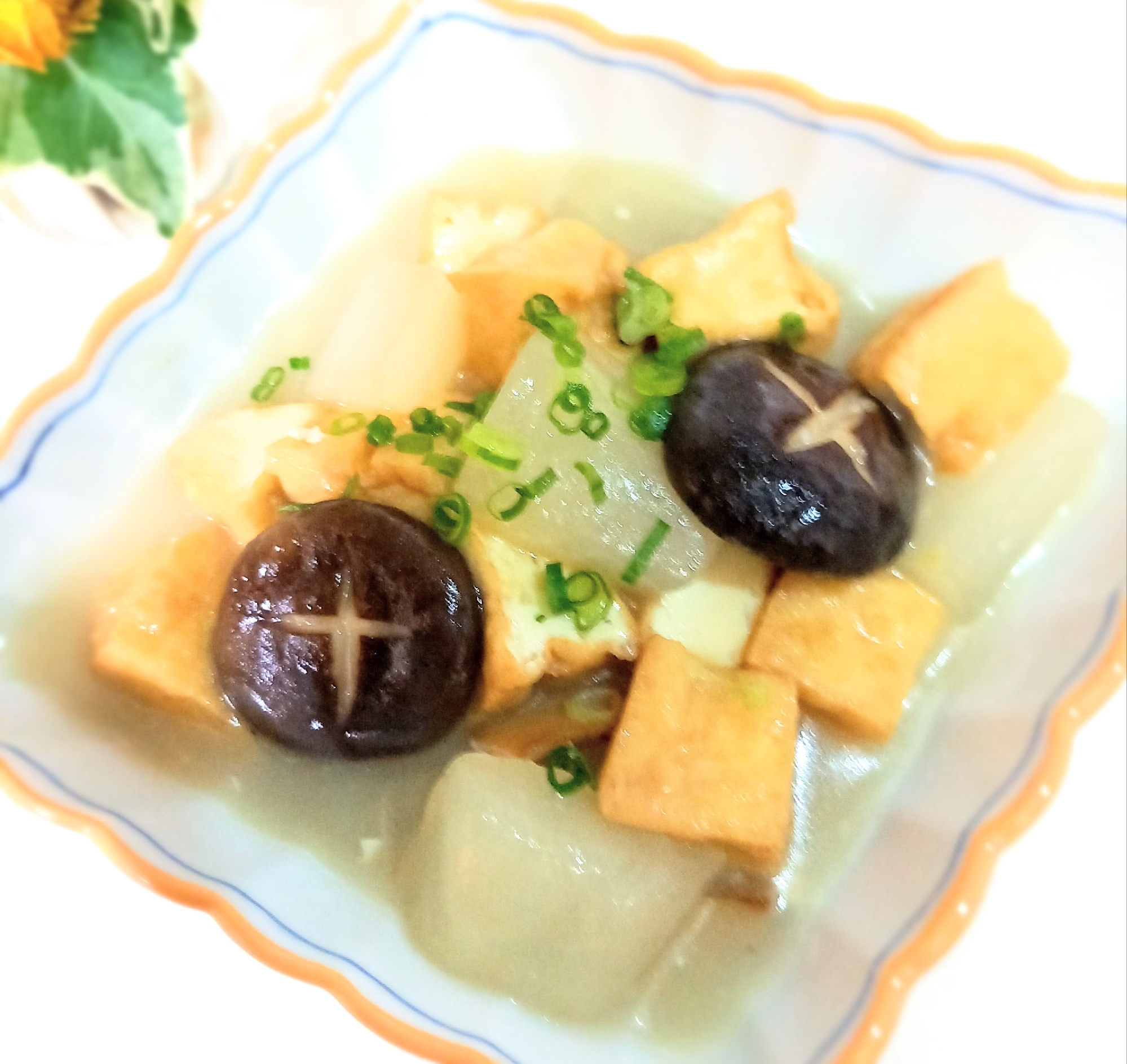 ほっこり〜☘️ 冬瓜と厚揚げの煮物ꕤ୭*