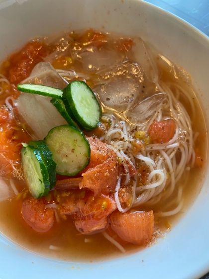 トマト麺つゆさっぱりそうめん