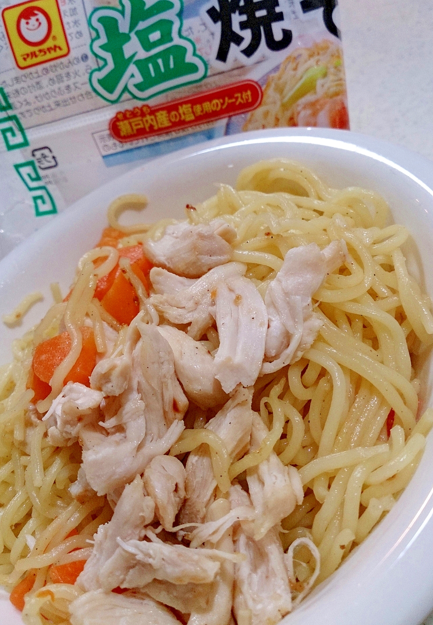 鶏ささみのマルちゃん塩焼きそば レシピ 作り方 By Hideok8 楽天レシピ