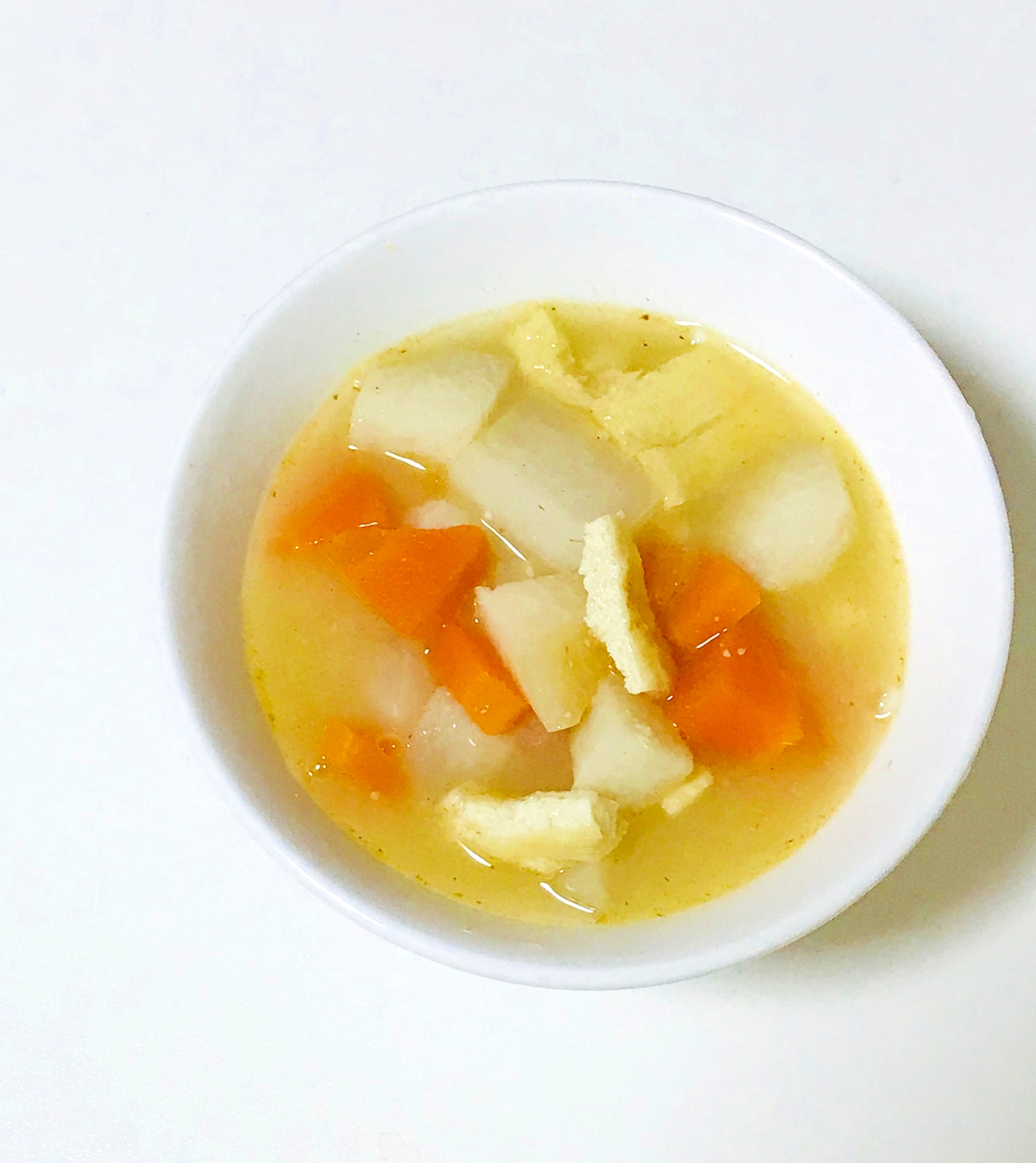 油揚げと根菜野菜の簡単味噌汁
