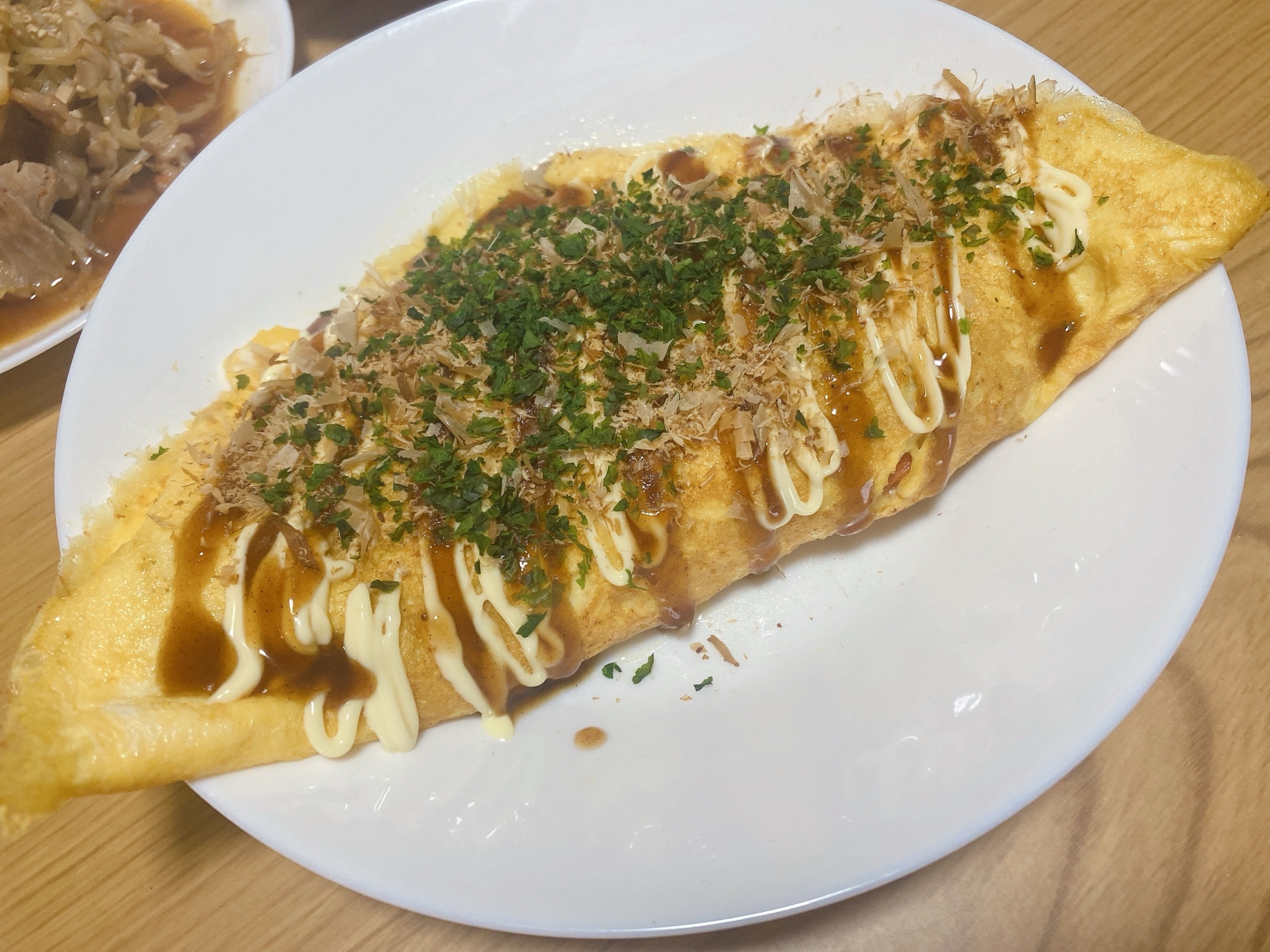 もやしとエリンギのとん平焼き♪