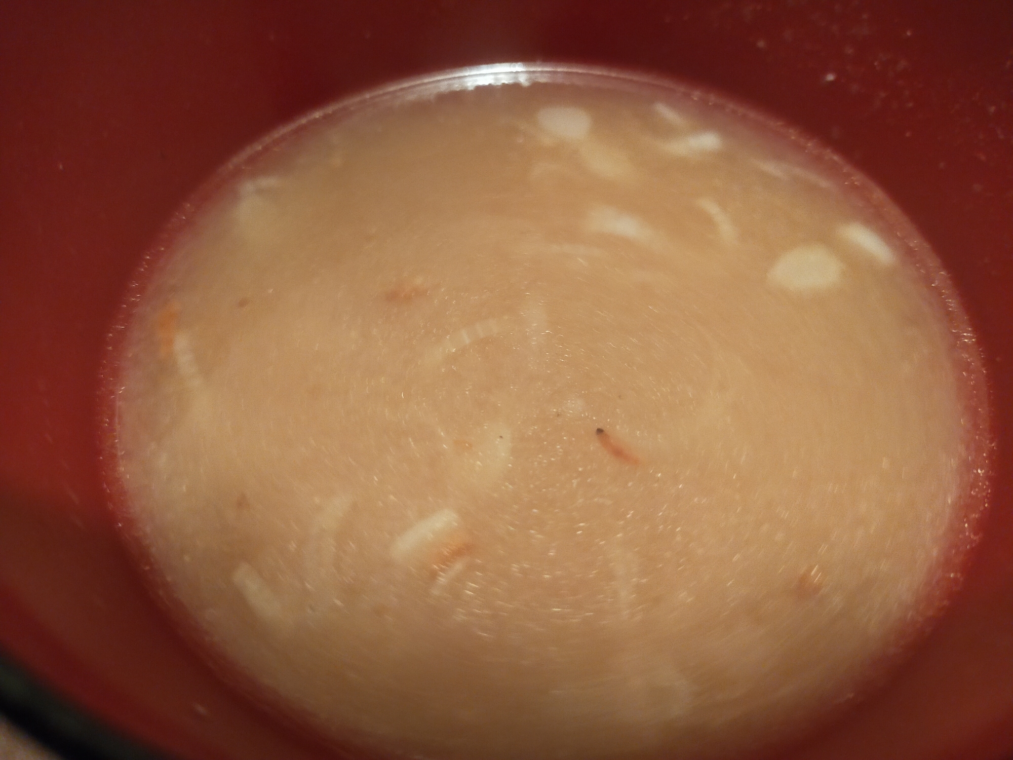 乾燥小エビと長ネギの味噌汁