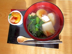 ほうれん草と鶏肉雑煮