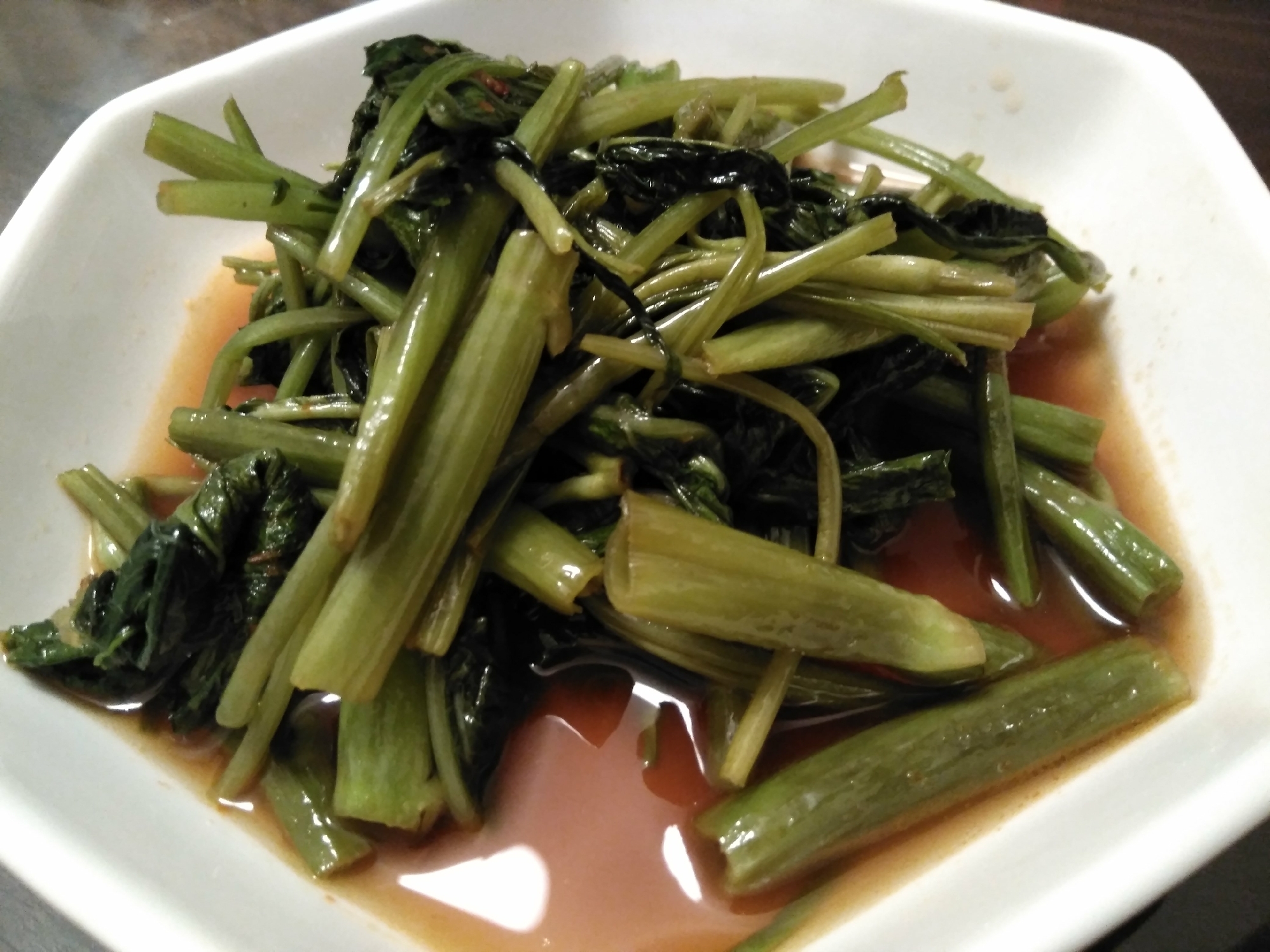 空芯菜の「ごま油ポン酢炒め」♫