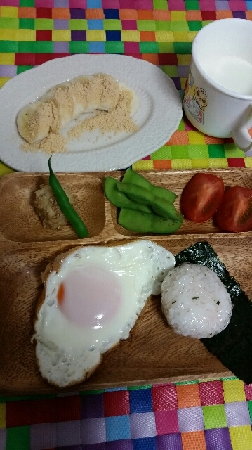 幼児の朝♡目玉焼きプレート