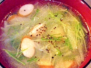 大根と水菜とウィンナーのスープ
