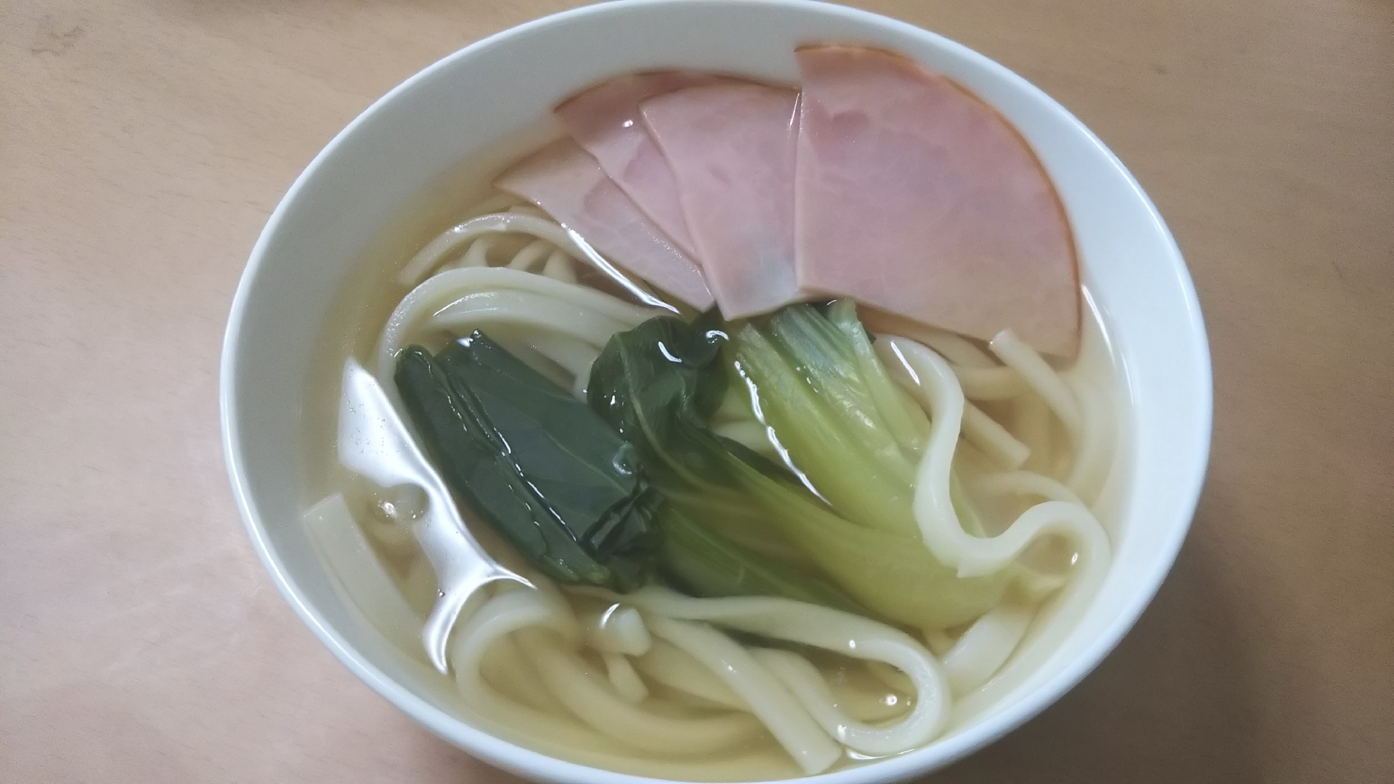 青梗菜＆ハムのかけうどん