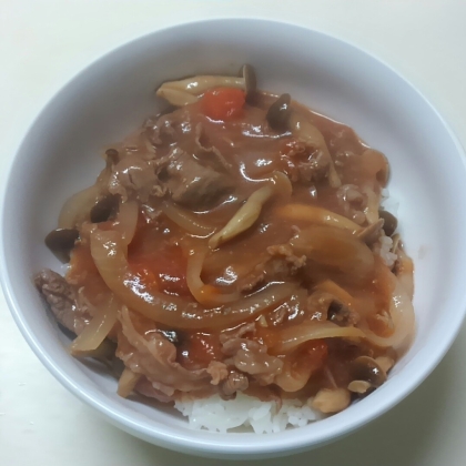 トマト缶でビーフストロガノフ