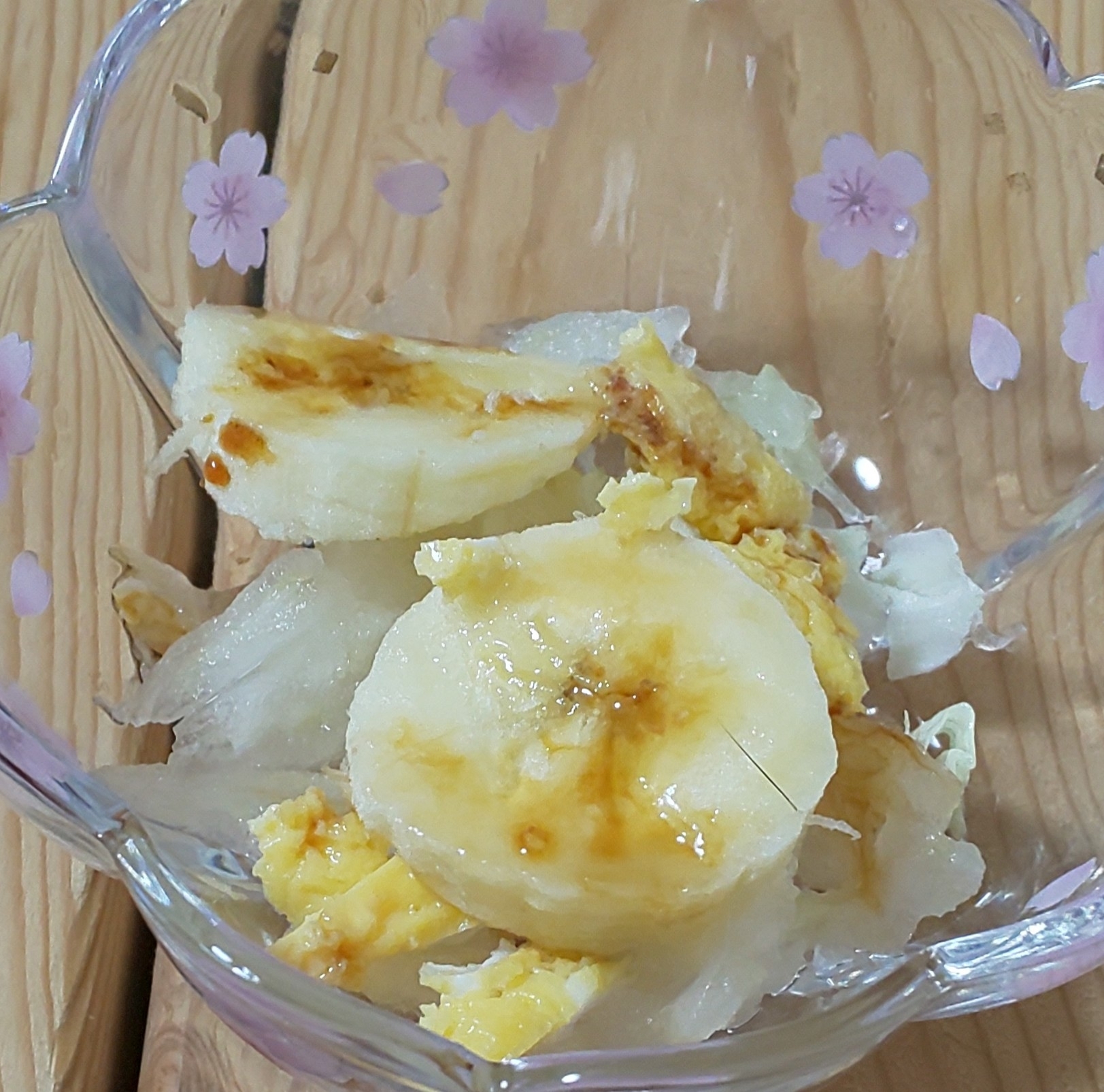 薄焼き卵☆バナナの白菜サラダ☆