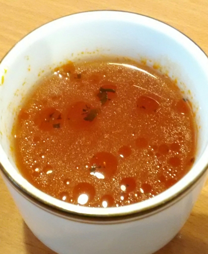 トマト缶とクリームコーン缶の残りで☆簡単スープ