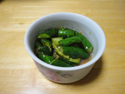 美味しくできました。キュウリを麺棒で叩くのも楽しかったです
（＾-＾）