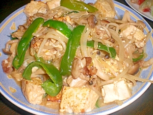 野菜とお肉の豆腐チャンプル