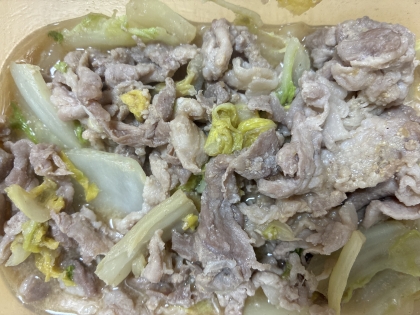 豚と白菜とニラの味噌オイスター炒め