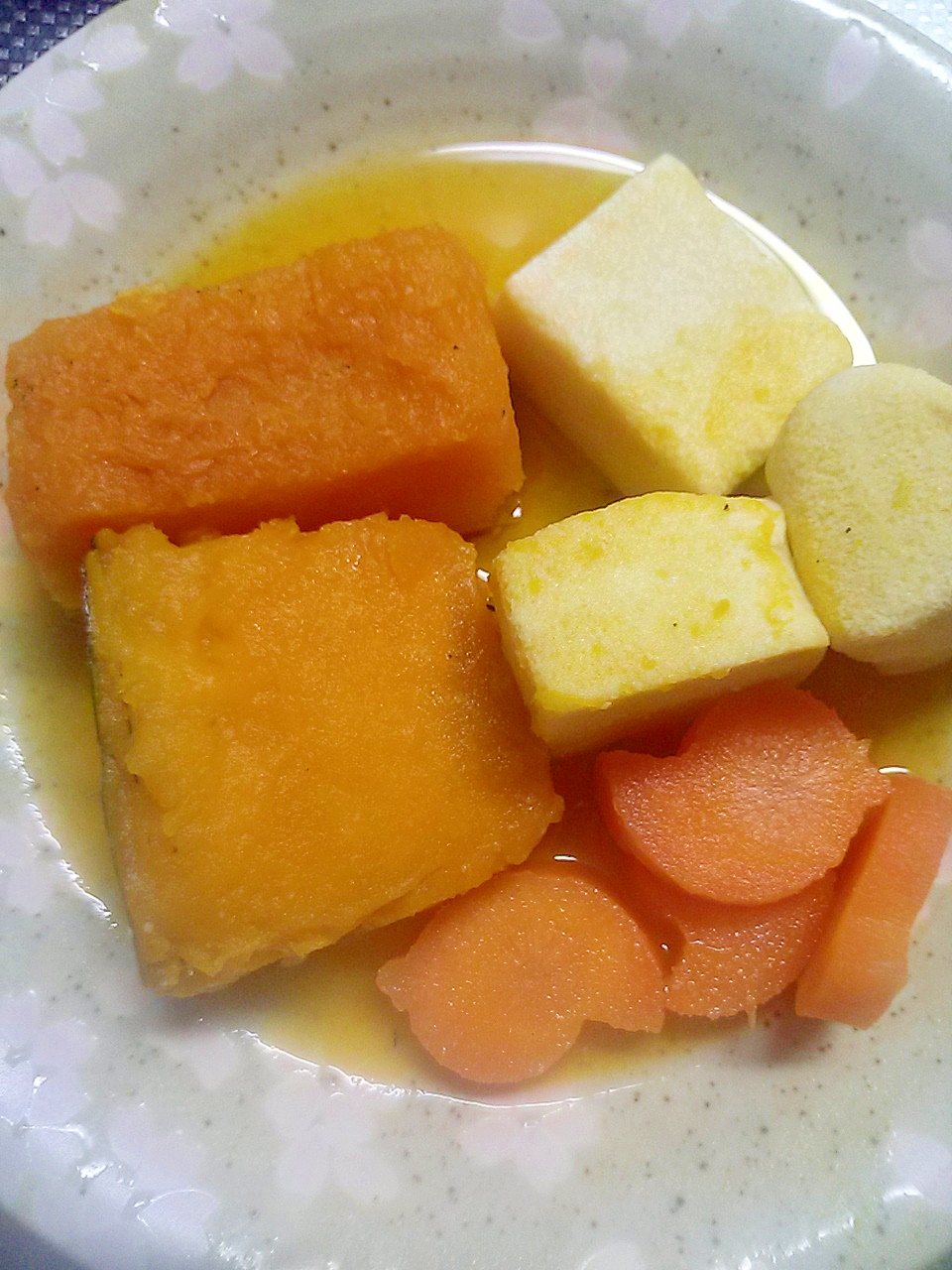 高野豆腐☆人参☆冷凍かぼちゃ煮