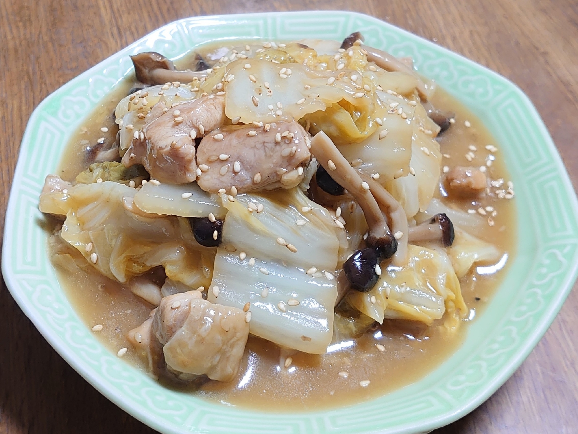 白菜と鶏もも肉のポン酢蒸し煮