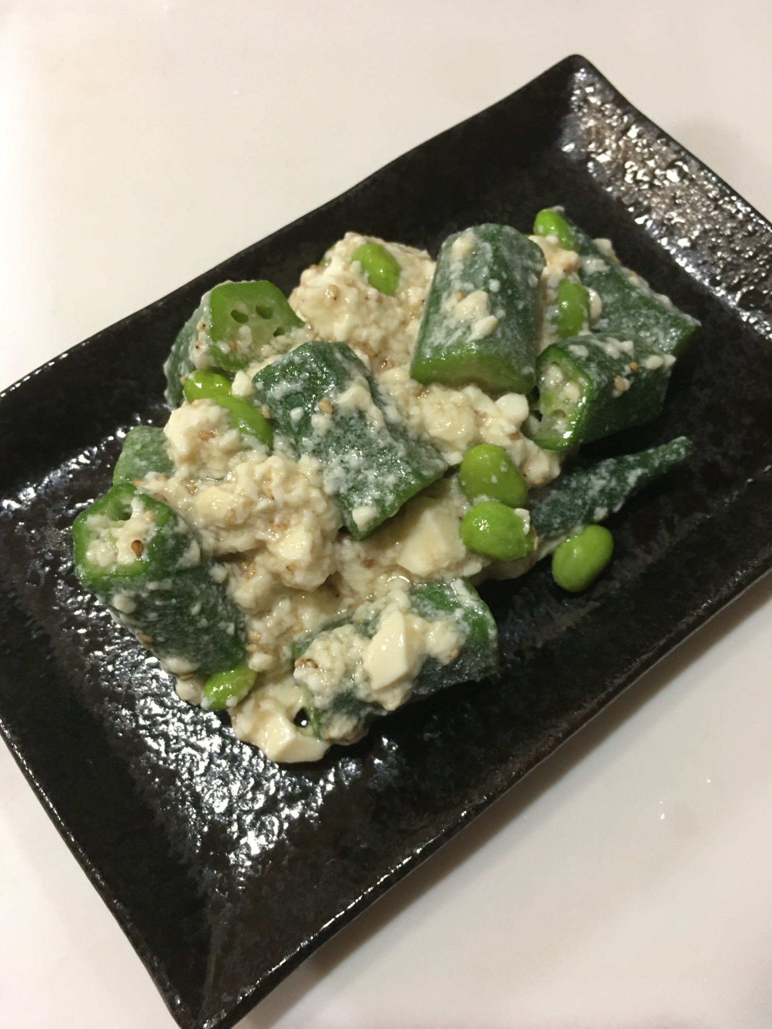 オクラと枝豆の白和え①