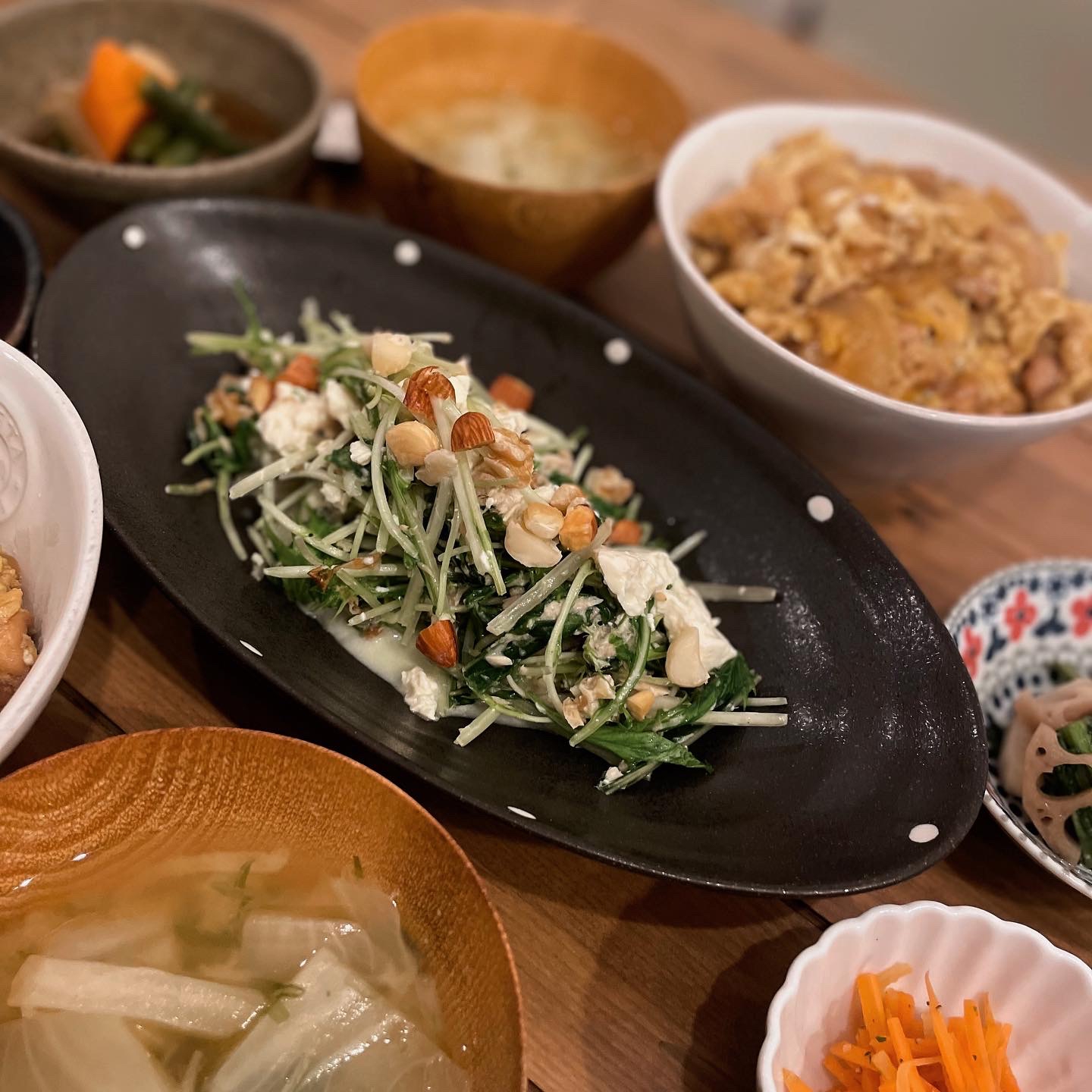 《超簡単》水菜とお豆腐の和風サラダ