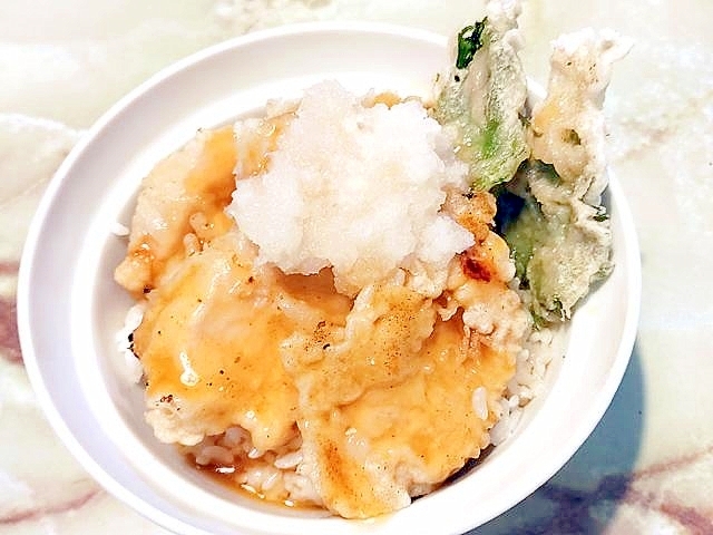 鶏むね肉で!さっぱり系おろし鶏天丼♪