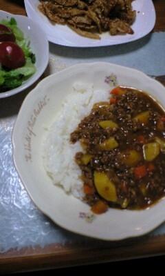 カレーが無性に食べたくなって、家にあった材料であっという間に出来ました。
ウスターソースの香りがちょっぴりスパイシーで、美味しかったです。