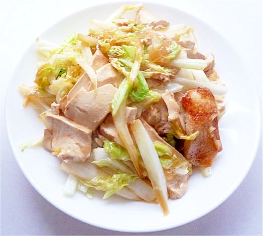 豆干炒白菜　押し豆腐と白菜の炒め物