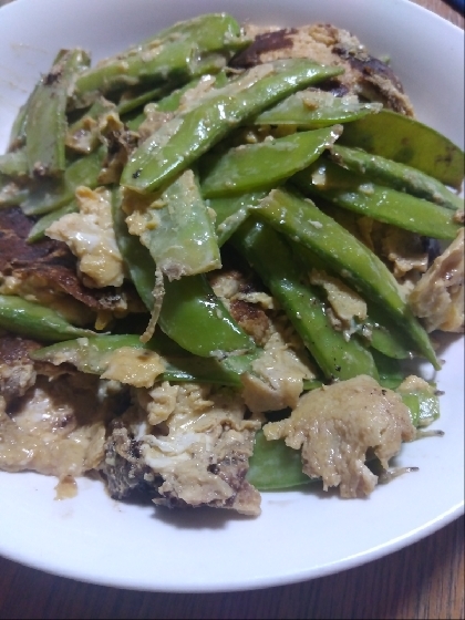 簡単☆きぬさやの卵とじ