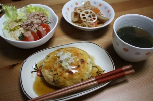 鶏肉と豆腐バーグ