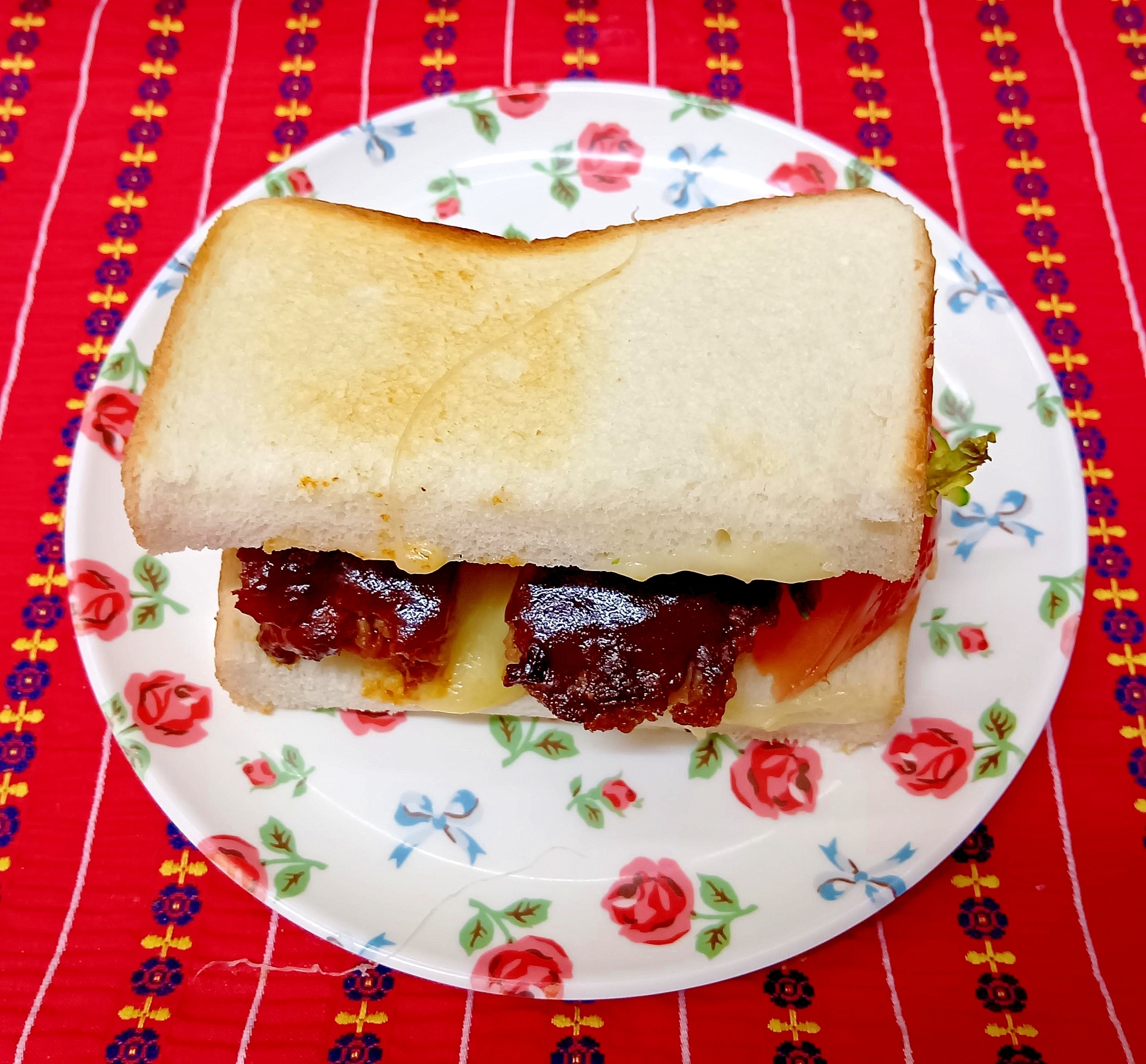 ハンバーグトーストサンドその3