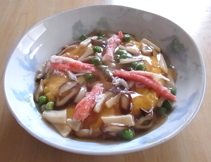 冷凍していた分で２回目のかにレシピを作ってみました。
かにたまもあんのお味もとてもよかったです。