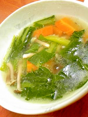 小松菜としめじの中華スープ