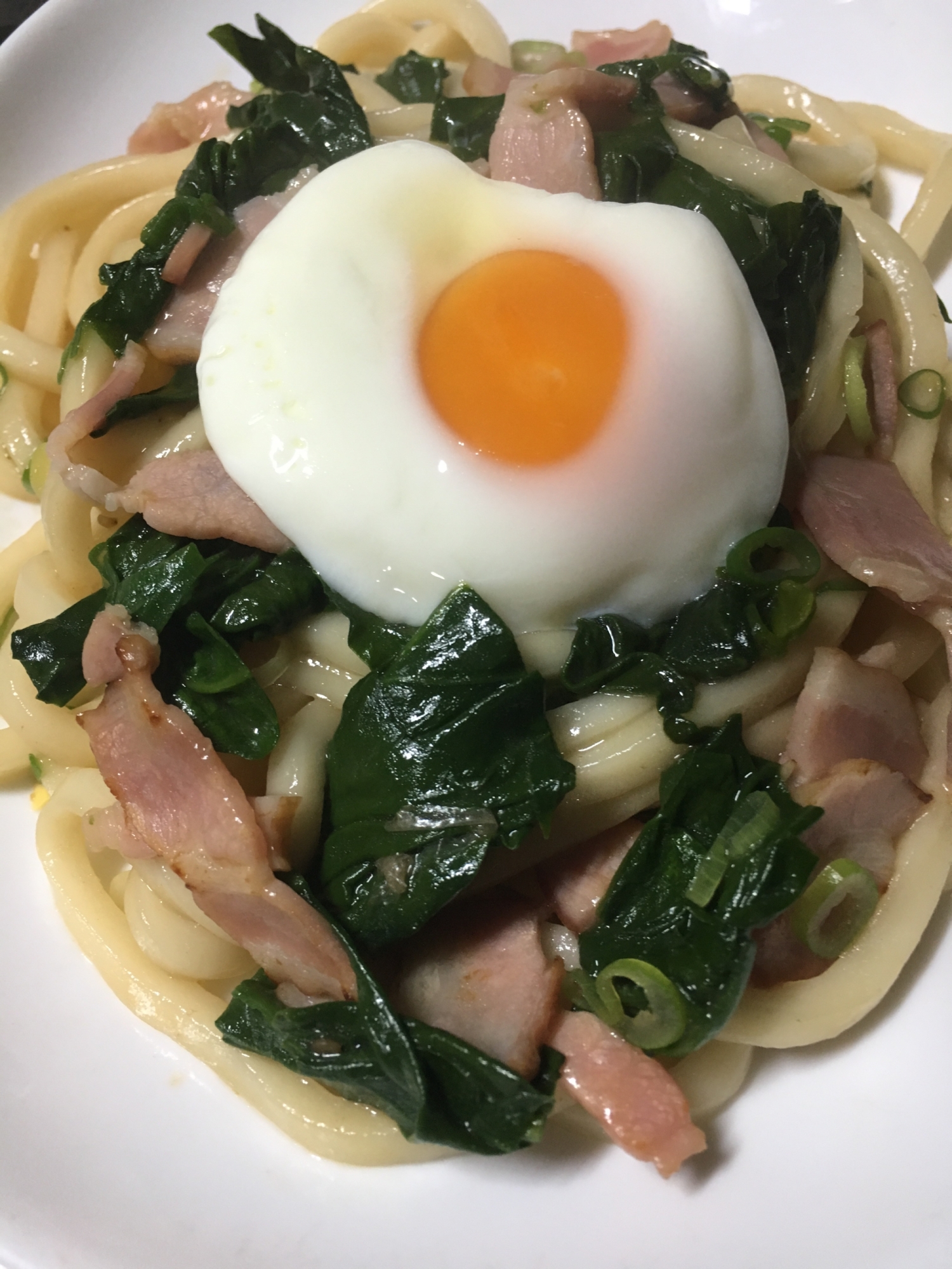 ほうれん草の焼うどん