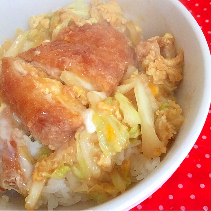 キャベツでカツ丼♡