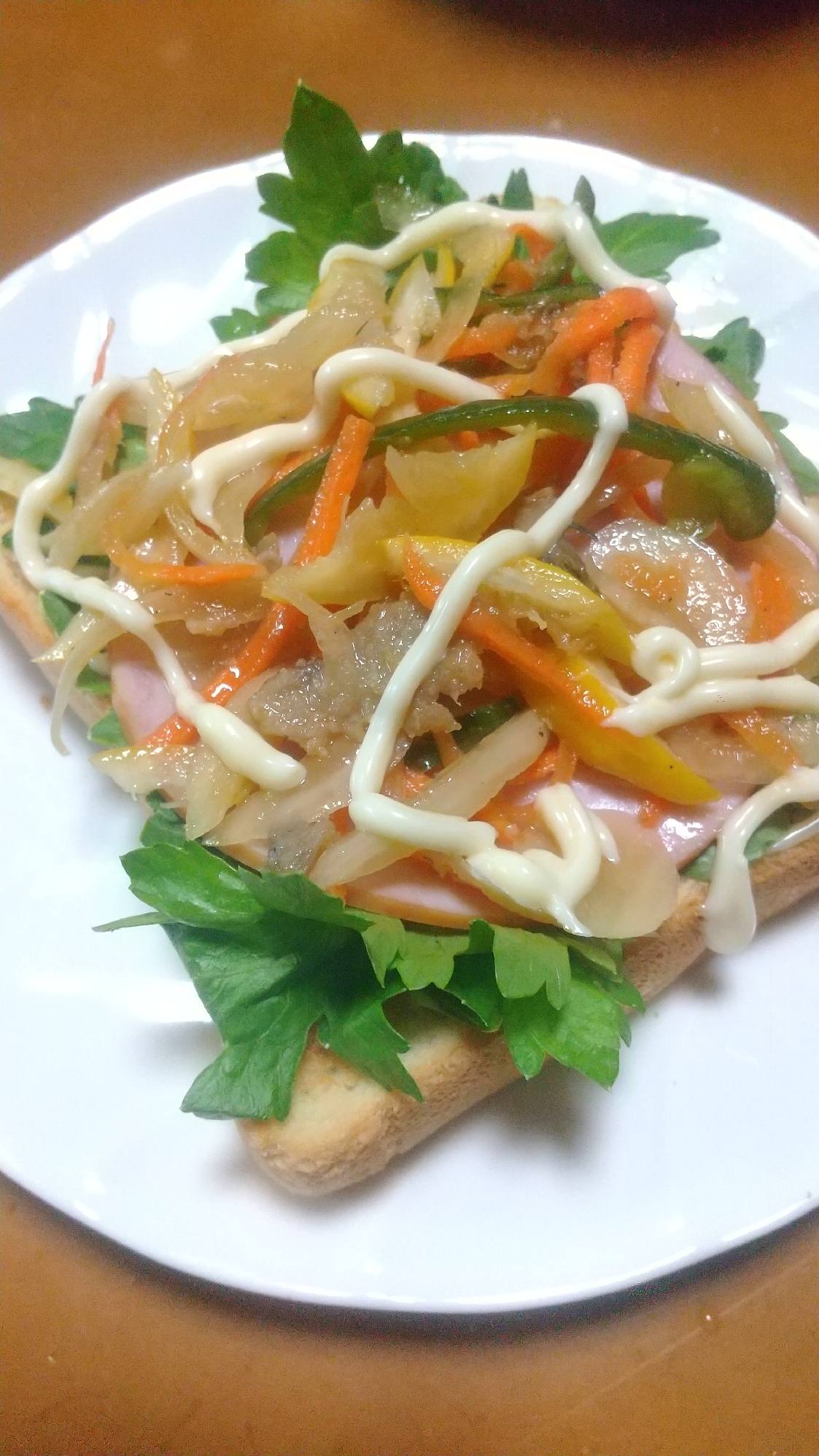 南蛮漬けの野菜で！オープンサンド