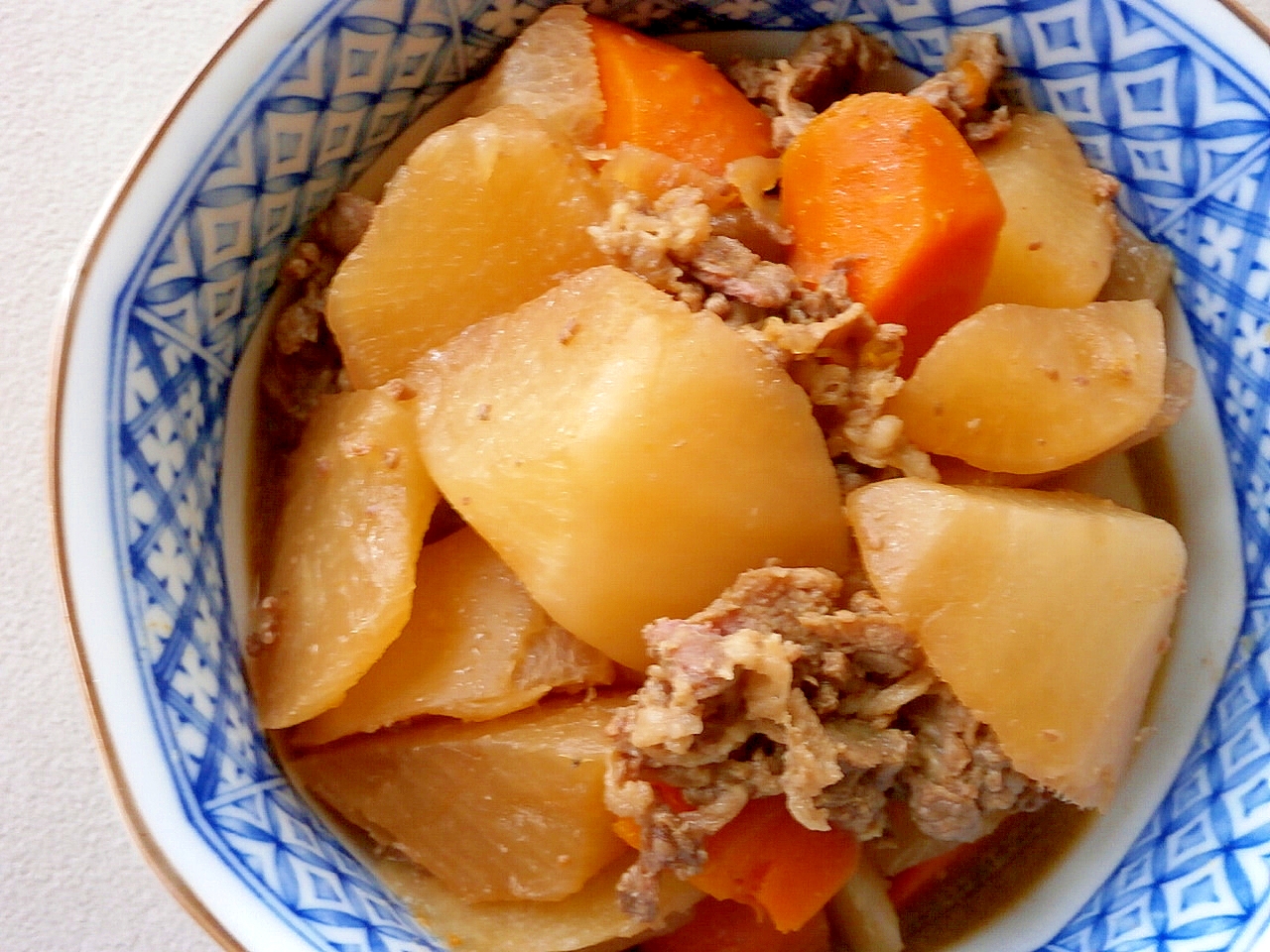 大根と牛肉の煮物