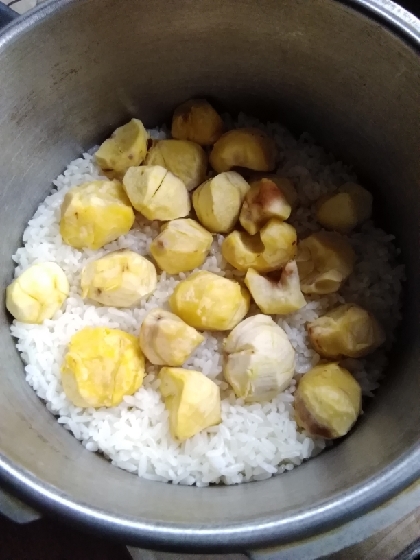 圧力鍋で炊きました。
昨年秋の冷凍していた栗を美味しく消費出来ました。
レシピ有り難うございます(^人^)