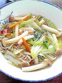 とろっときのこのあんかけ蕎麦