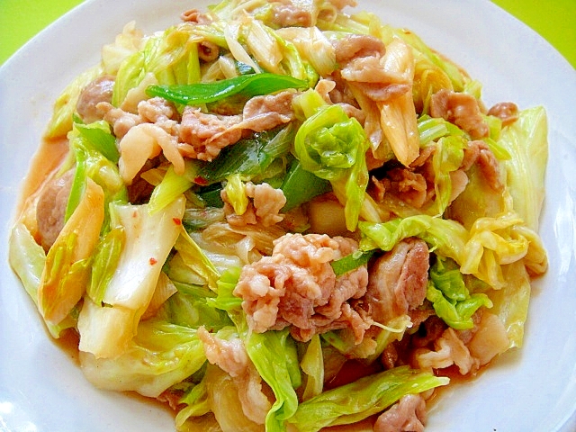 キャベツと豚肉長ネギのピリ辛炒め煮 レシピ 作り方 By Mint74 楽天レシピ
