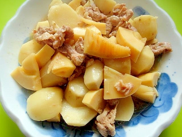 里芋とたけのこ豚肉の煮物