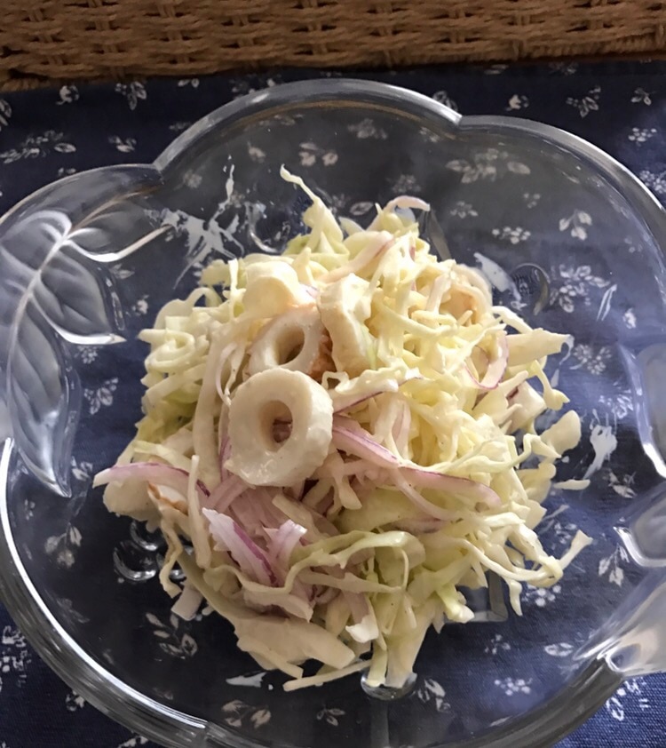ちくわとキャベツ、紫玉ねぎのマヨサラダ レシピ・作り方 by