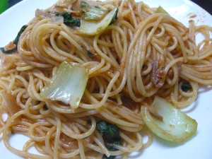 ちんげん菜のパスタ