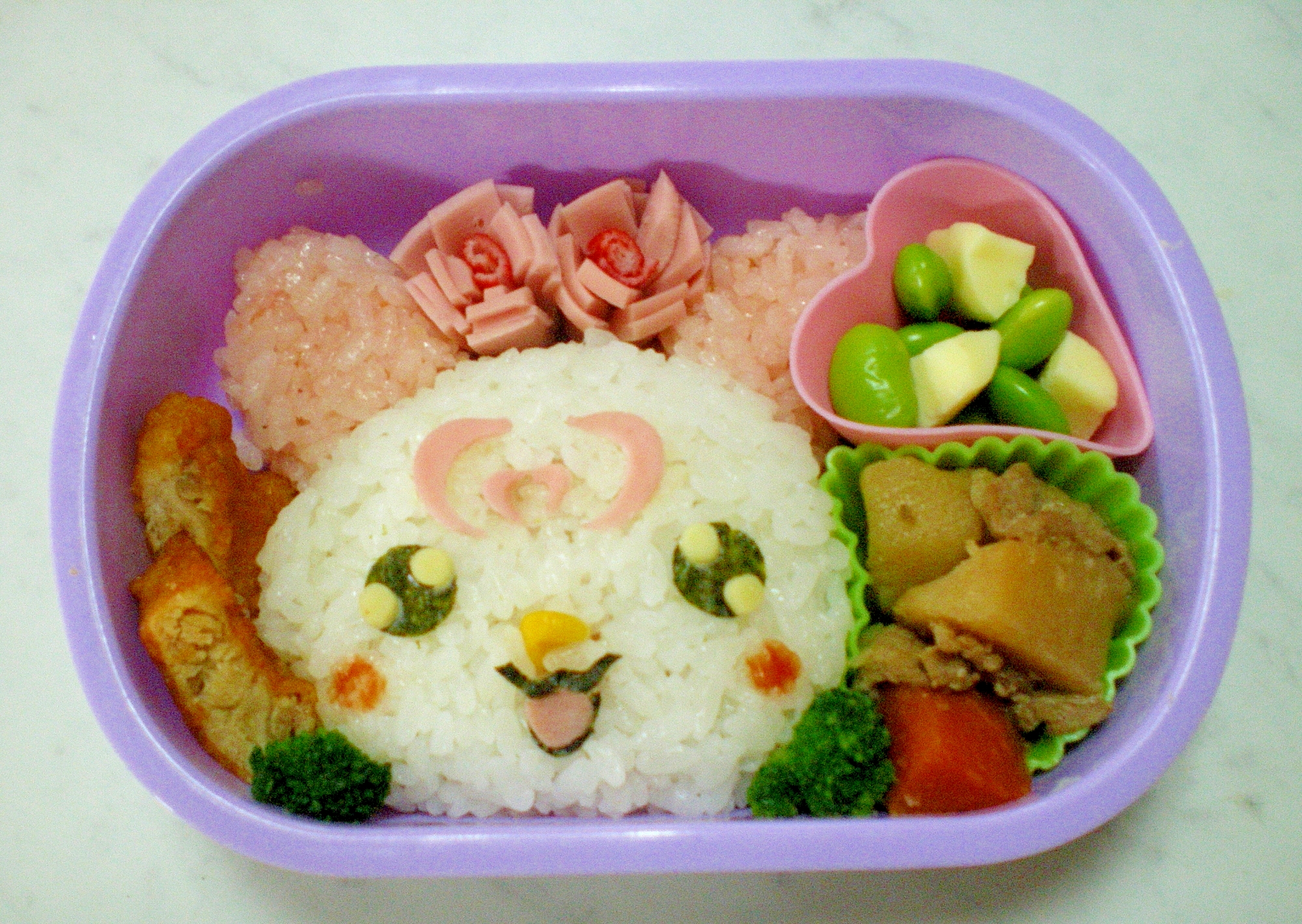 プリキュアのハミィ弁当 キャラ弁当 レシピ 作り方 By さぁー27 楽天レシピ