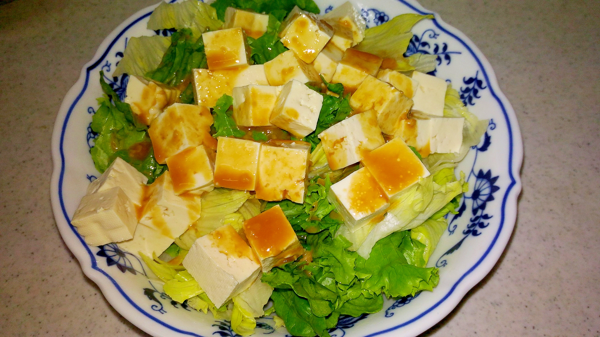 Wレタスと豆腐のサラダ