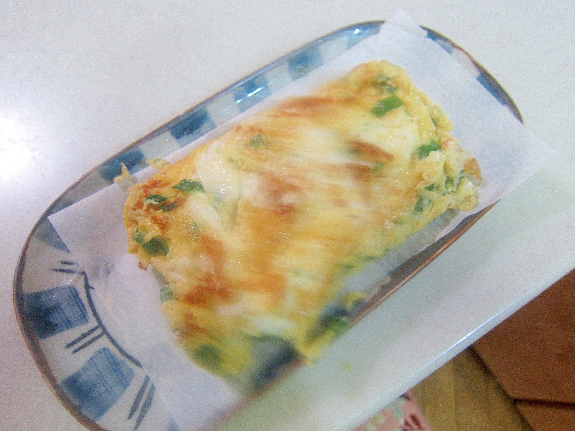 小海老とニラとバジル鶏の卵焼きグリル